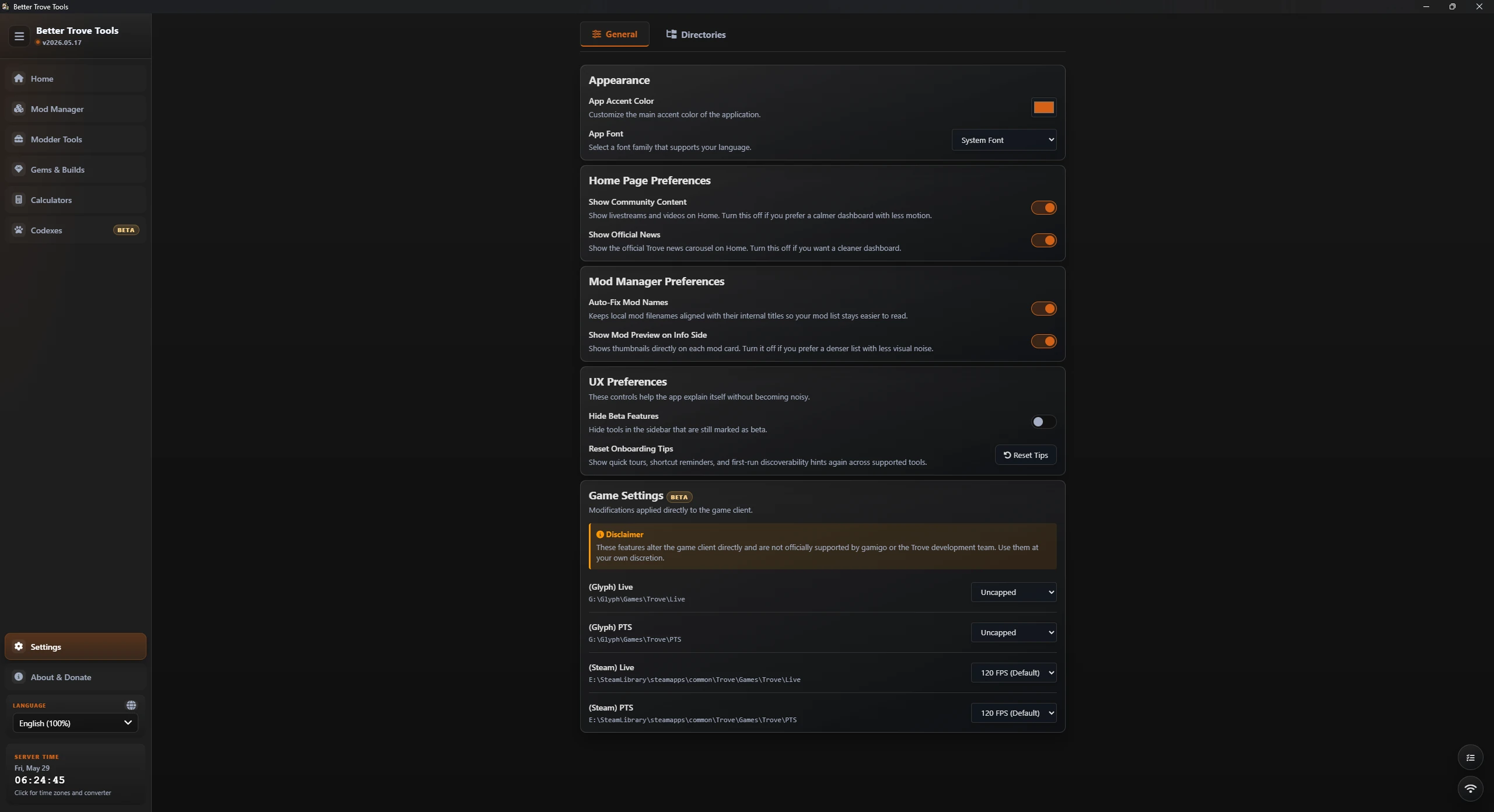 Settings & FPS